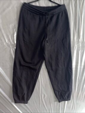 Men's Black Drawstring Joggers with Elastic Cuffs
